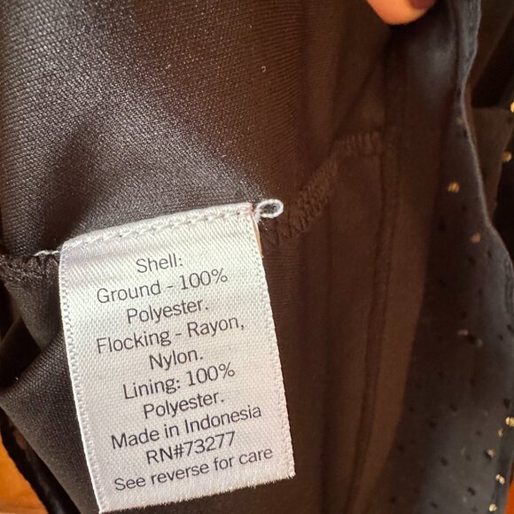 Nine West Black & Gold Polka Dot V-Neck Cami | Lined • Adjustable Straps - Small - Picture 6 of 8